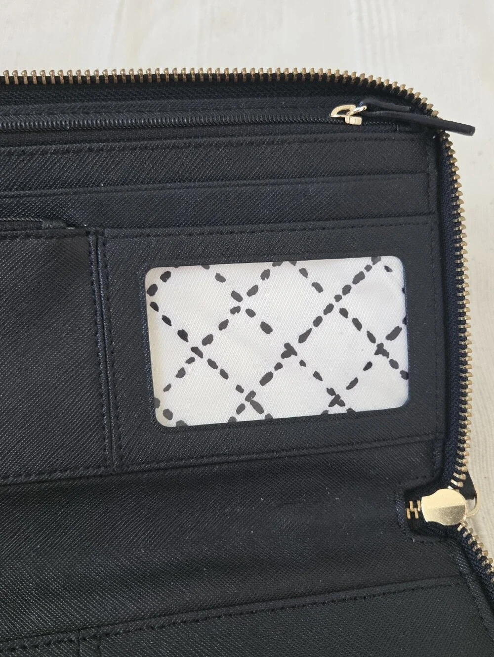 Kate Spade Talla Laurel Large Travel Wallet Clutch‎ Zip Organazer Black Leather
